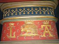 Blois, Chateau, Porc epic symbole de Louis XII, lettre L de Louis, A de Anne de Bretagne